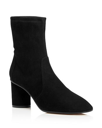 Stuart Weitzman Women S Margot 75 Round Toe Suede Mid Heel Booties Bloomingdale S
