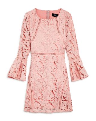 bloomingdale's pink lace dress