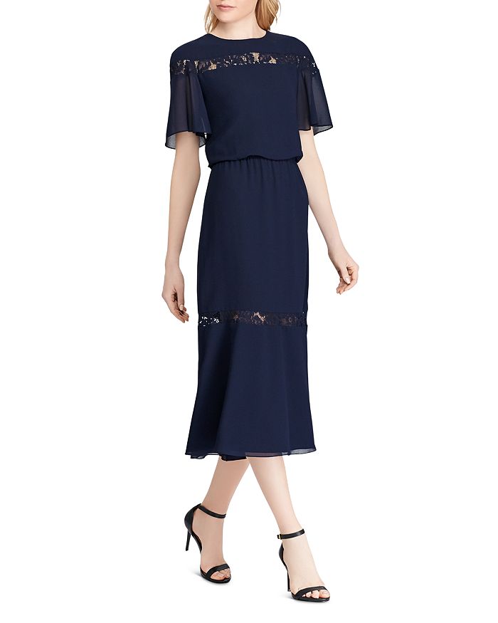 Ralph lauren lace inset dress sales