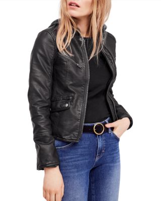 free people leather jacket with hood