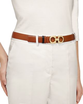 Salvatore Women's Gancini Slim Reversible Leather Belt