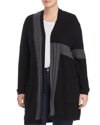 VINCE CAMUTO Plus Ribbed Color Block Cardigan | Bloomingdale's