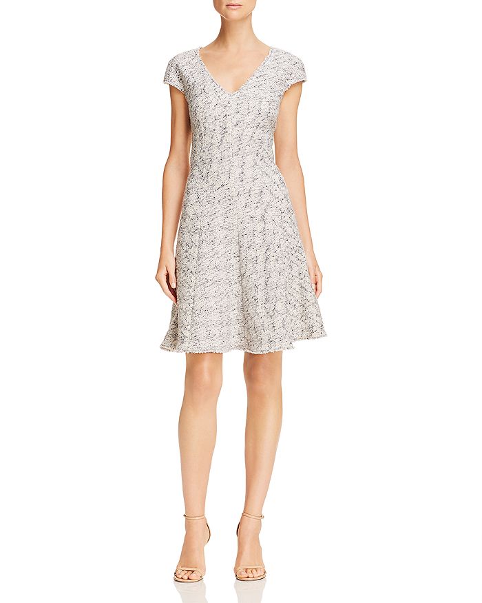 Rebecca Taylor Speckled Tweed Fit-and-Flare Dress | Bloomingdale's