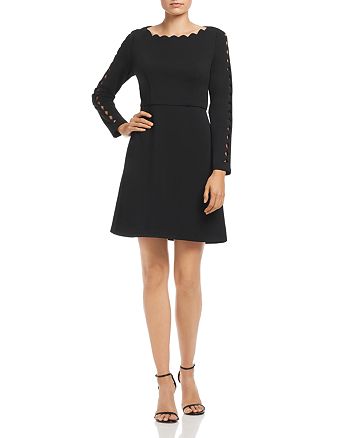 Adrianna papell scalloped square neck crepe slit leg gown clearance