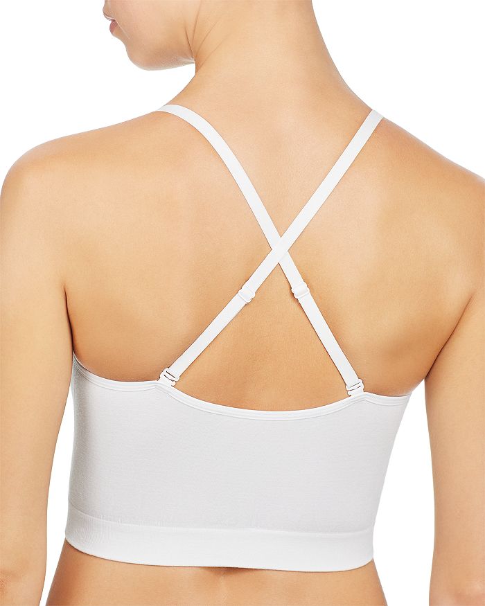 Shop Yummie Seamlessly Shaped Convertible Scoop Neck Wireless Unlined Bralette In White