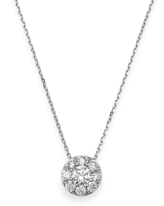 Bloomingdale's Diamond Cluster Pendant Necklace In 14k White Gold, 0.25 Ct. T.w. - 100% Exclusive