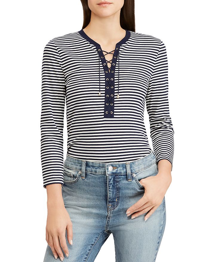 Michael Lauren - RYLAND S/S LACE UP TEE