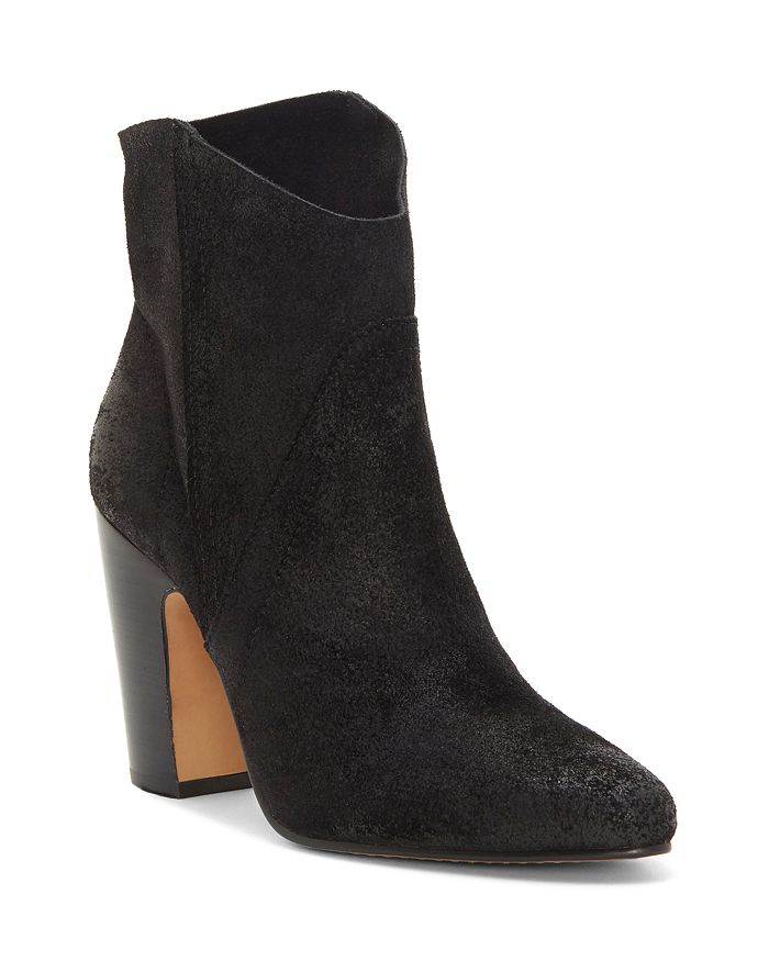 VINCE CAMUTO Women s Creestal Round Toe Suede High Heel Booties