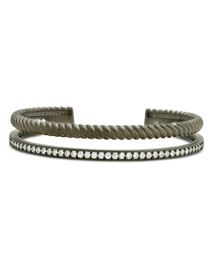 Freida Rothman - Textured Synthetic Pearl Double Rope Cuff Bracelet