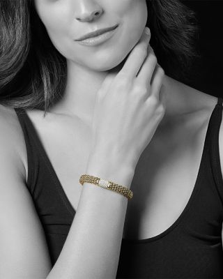 18K Yellow Gold Caviar Gold Pav&eacute; Diamond Bracelet