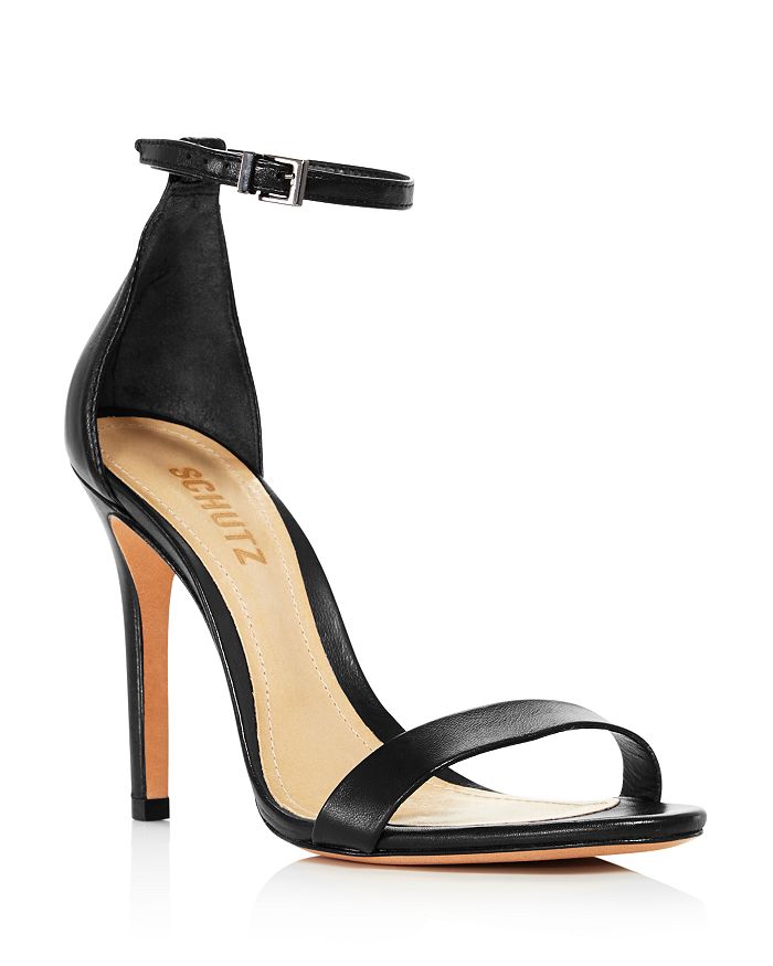 Shop Schutz Women's Cadey Lee Ankle Strap High-heel Sandals In Black Leather