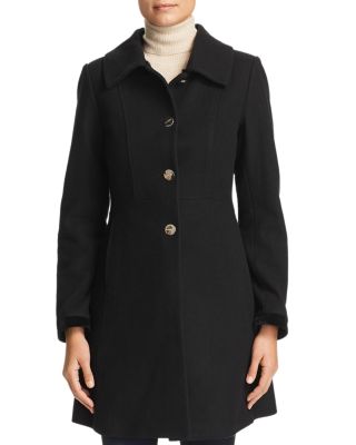 Laundry by Shelli Segal Faux Fur Collar Lace-Up Back Coat