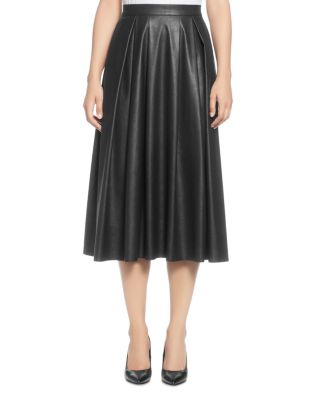 t tahari pleated midi skirt