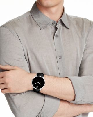 Museum Classic Black Leather Strap Watch, 40mm