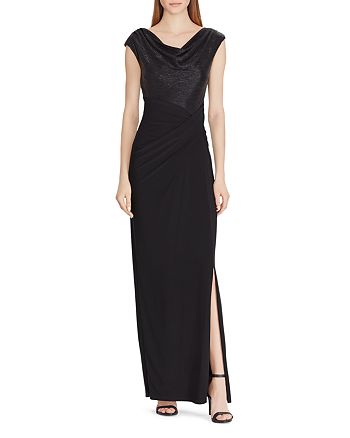 Ralph Lauren Beaded Cowl-Neck Gown | Bloomingdale's