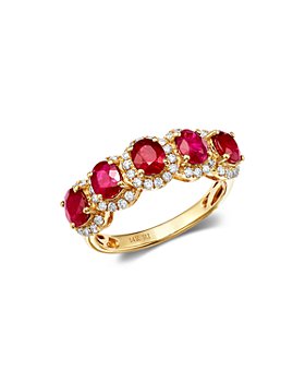 Bloomingdale's - Ruby & Diamond Band Ring in 14K Yellow Gold - 100% Exclusive