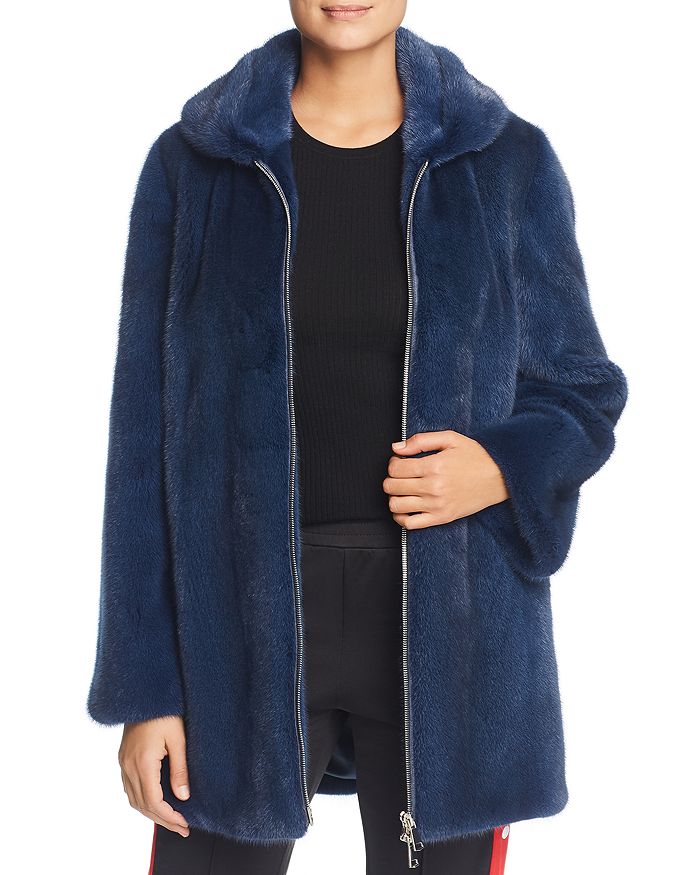 Maximilian Furs X Bibhu Mohapatra Mink Fur Coat In Dark Blue