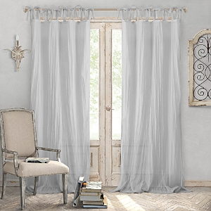 Elrene Home Fashions Jolie Semi-sheer Pleated Curtain Panel, 52" X 84" In Gray