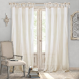 Elrene Home Fashions Jolie Semi-sheer Pleated Curtain Panel, 52 X 95 In Ivory