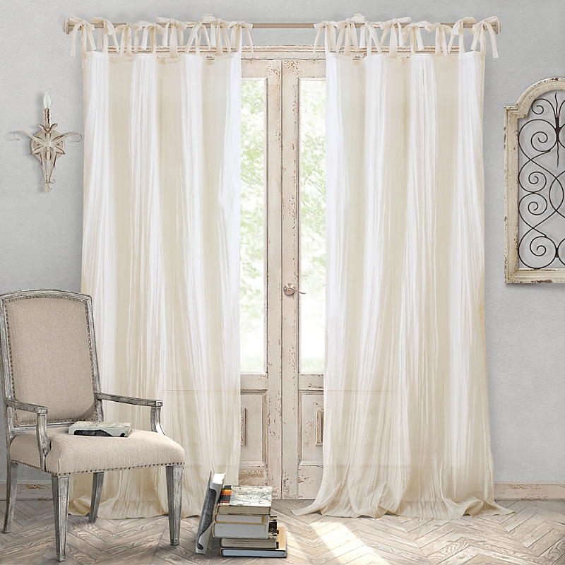 Elrene Home Fashions Jolie Semi-Sheer Pleated Curtain Panel, 52 x 84