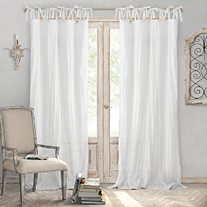 Elrene Home Fashions Jolie Semi-sheer Pleated Curtain Panel, 52" X 84" In White