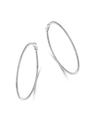 large fake diamond hoop earrings