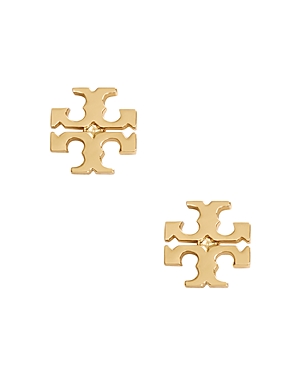 Tory Burch Logo Stud Earrings In Gold