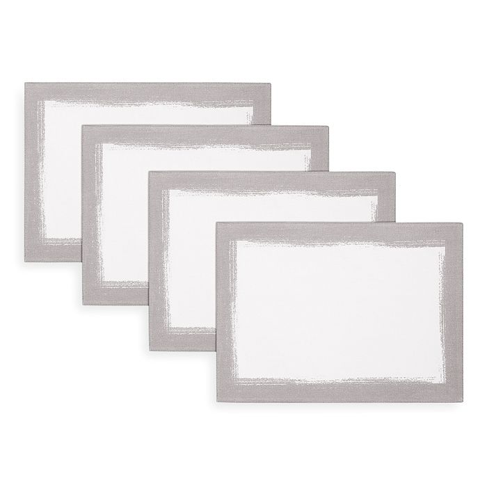 Shop Villeroy & Boch Metallic Brushstroke Placemats, Set Of 4 In White