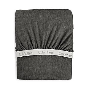Calvin Klein Modern Cotton Jersey Body Solid Fitted Sheet, King In Charcoal  | ModeSens