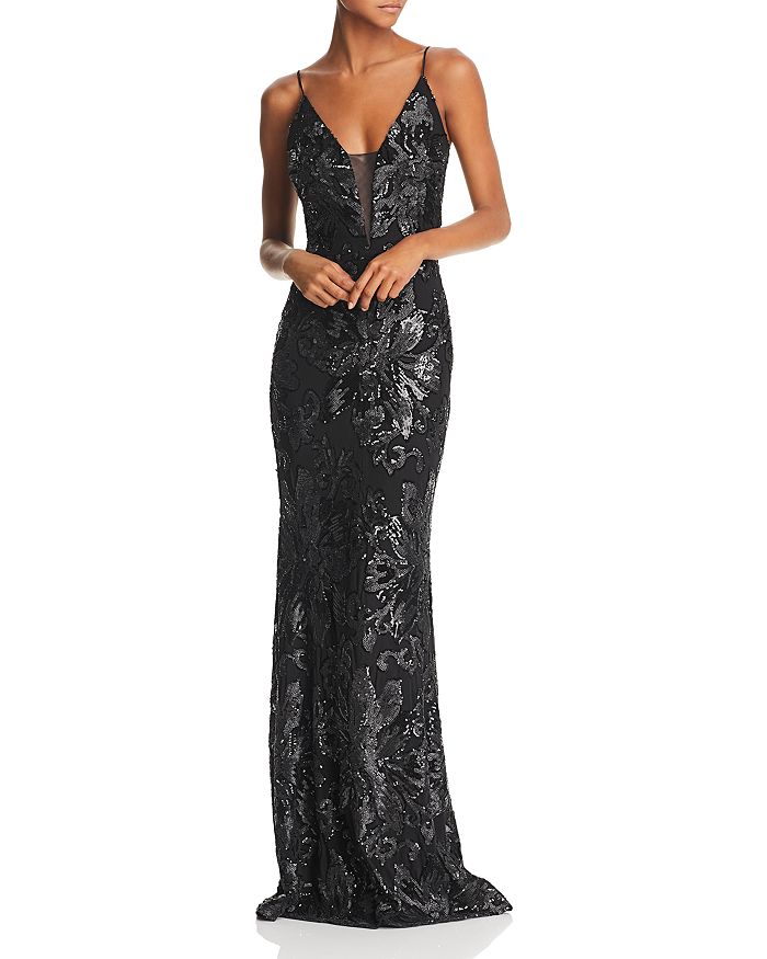 Avery G Sequined Column Gown - 100% Exclusive In Black