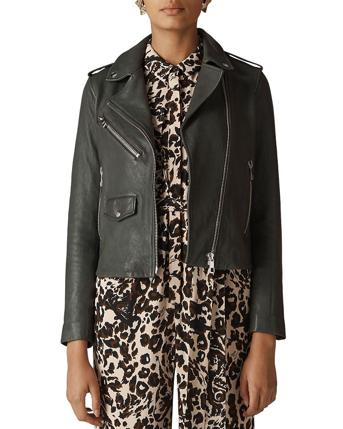 Whistles Agnes Leather Biker Jacket Bloomingdale's
