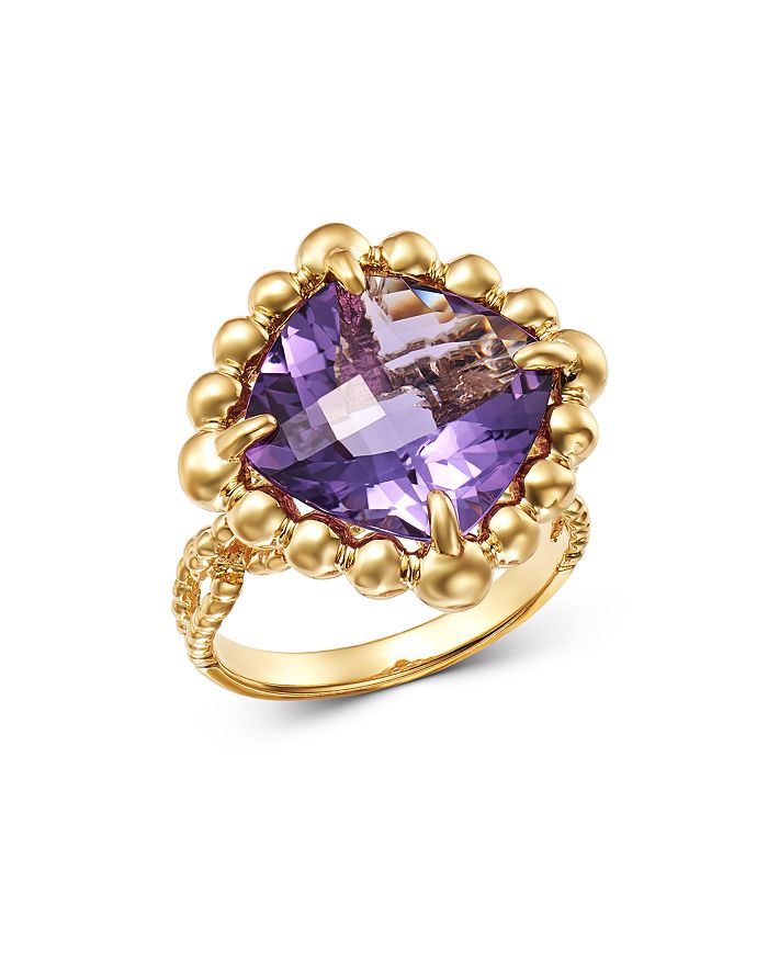 Bloomingdale's Amethyst Cocktail Ring In 14k Yellow Gold - 100% Exclusive In Purple/gold