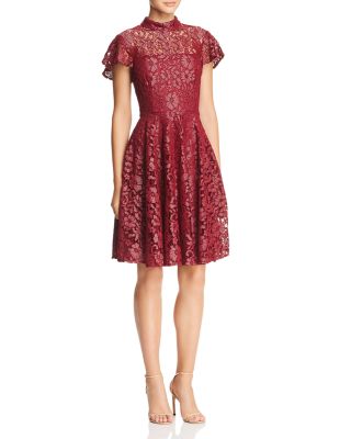 betsey johnson mock neck lace dress