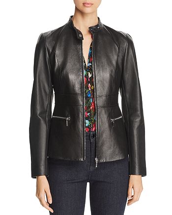 Elie Tahari Deepa Leather Jacket | Bloomingdale's