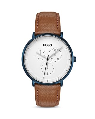 mens light brown leather watch
