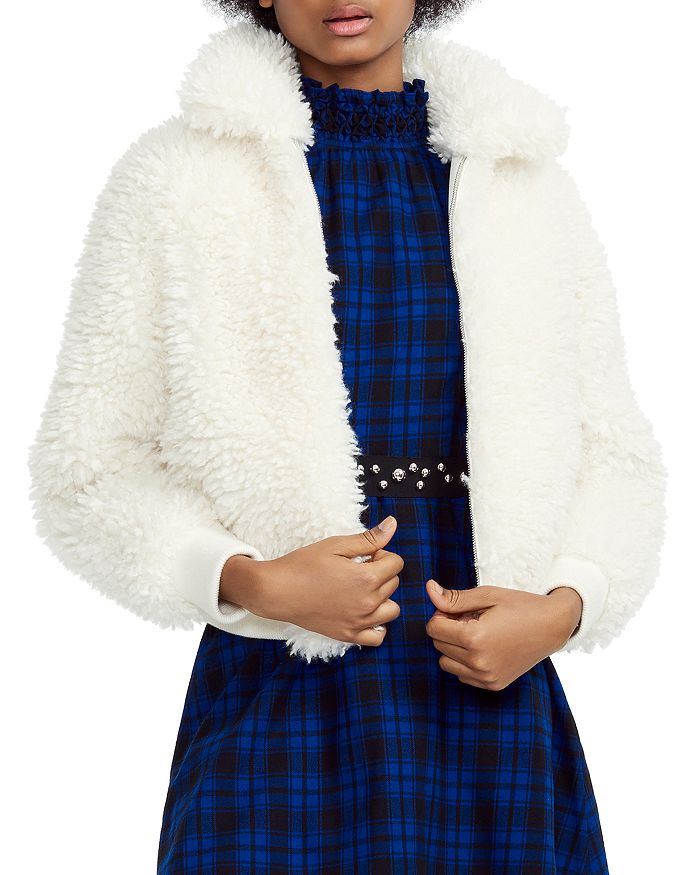 Maje faux top shearling jacket