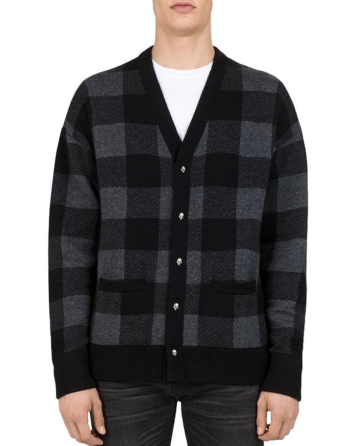 The Kooples Buffalo-Check Merino Wool Cardigan Sweater | Bloomingdale's