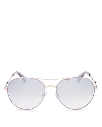 kate spade new york Women's Joshelle Mirrored Brow Bar Aviator Sunglasses,  60mm | Bloomingdale's