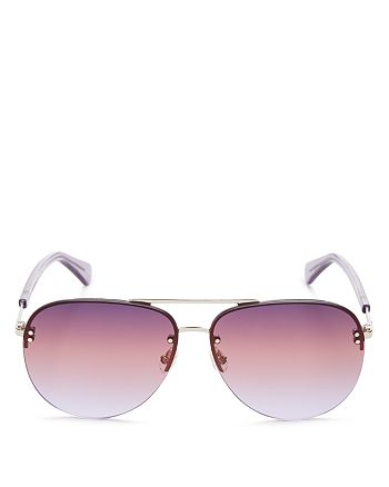 kate spade new york Women's Jakayla Brow Bar Rimless Aviator Sunglasses,  62mm | Bloomingdale's