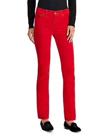 Ralph Lauren Straight Corduroy Jeans in Red | Bloomingdale's