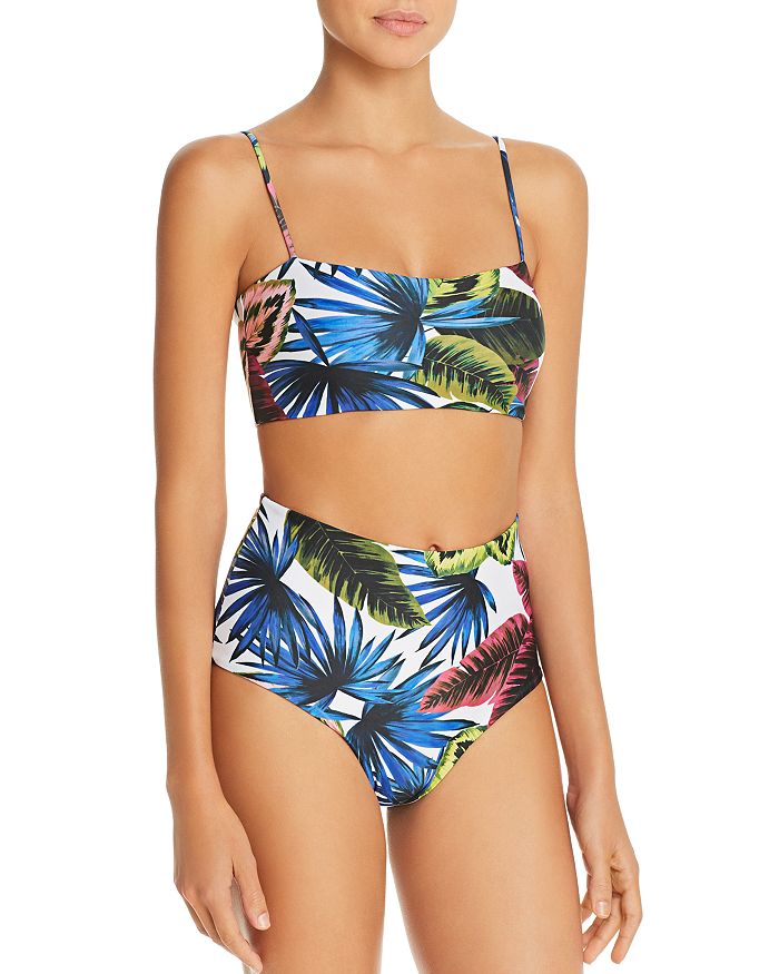 L Space L Rebel Electric Palm Bikini Top Portia Electric Palm High Waist Bikini Bottom Bloomingdale S