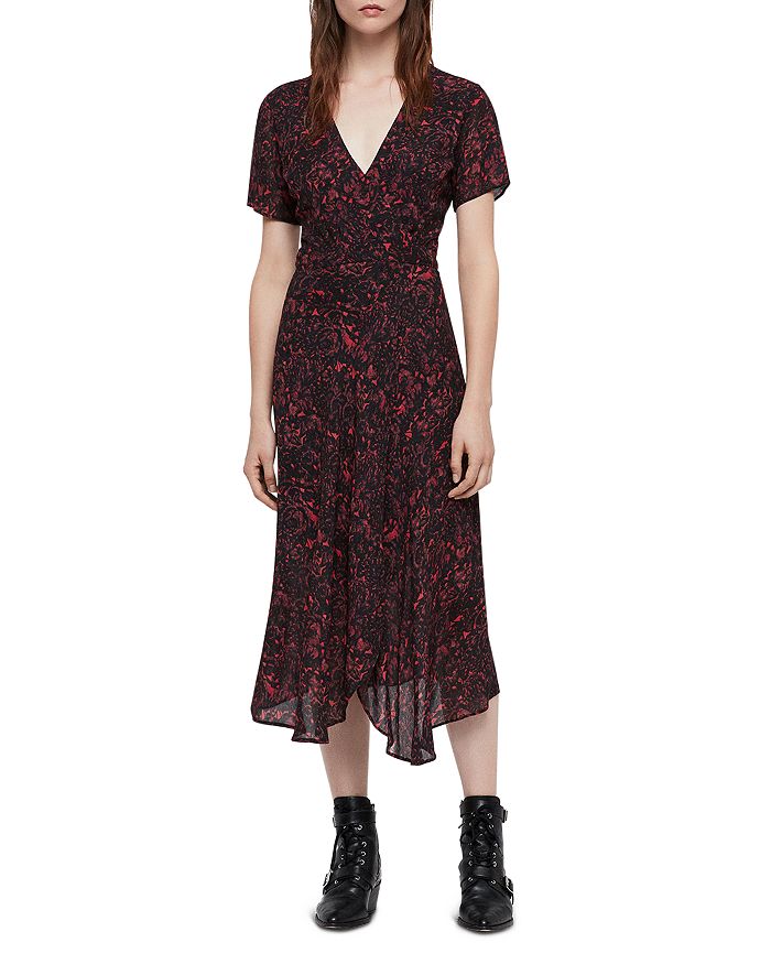 ALLSAINTS Seeta Rosey Midi Floral Wrap Dress | Bloomingdale's