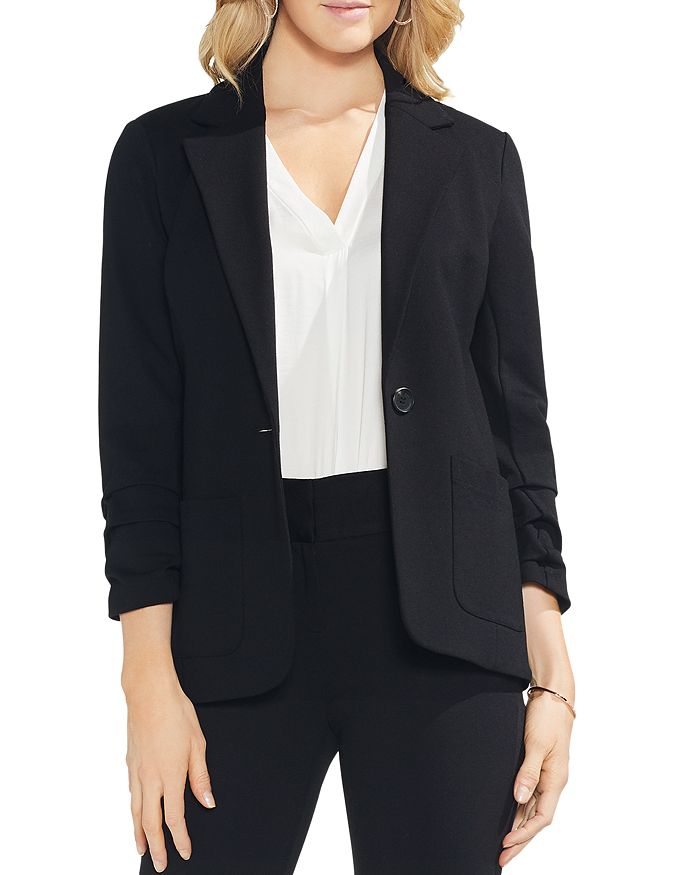 VINCE CAMUTO RUCHED-SLEEVE PONTE BLAZER,9199537
