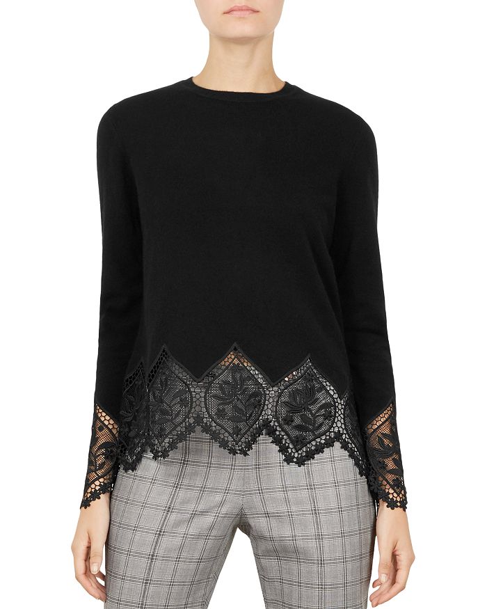 Ted Baker Aylex Lace Trimmed Sweater | Bloomingdale's