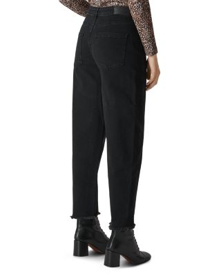 High Rise Barrel Leg Jeans in Black