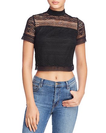 Guess Adelaide Lace Cropped Top Bloomingdale S