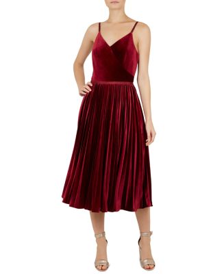 Ted baker store burgundy velvet dress