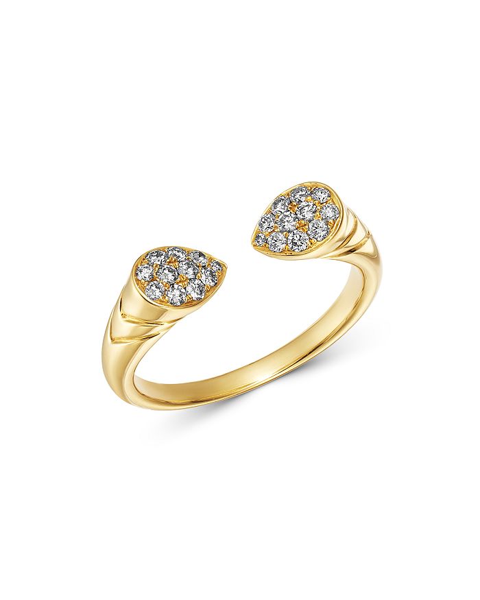 Shop Bloomingdale's Pave Diamond Open Ring In 14k Yellow Gold, 0.25 Ct. T.w. - 100% Exclusive In White/gold