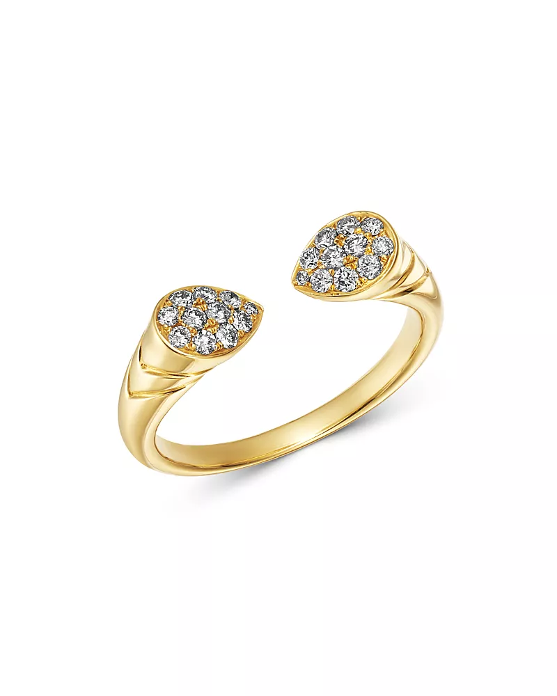 Bloomingdale's Fine Collection Pave Diamond Open Ring in 14K Yellow Gold, 0.25 tcw