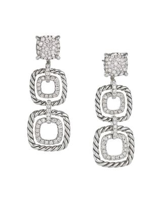 David Yurman - Ch&acirc;telaine&reg;  Full Pav&eacute; Diamond Triple Drop Earrings